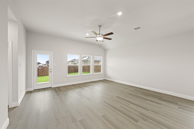 510 Reatta Dr, Justin, TX 76247 - empty room featuring ceiling fan, wood finished floors, and recessed lighting
