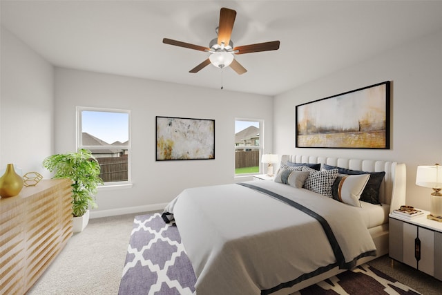 510 Reatta Dr, Justin, TX 76247 - carpeted bedroom featuring baseboards and ceiling fan
