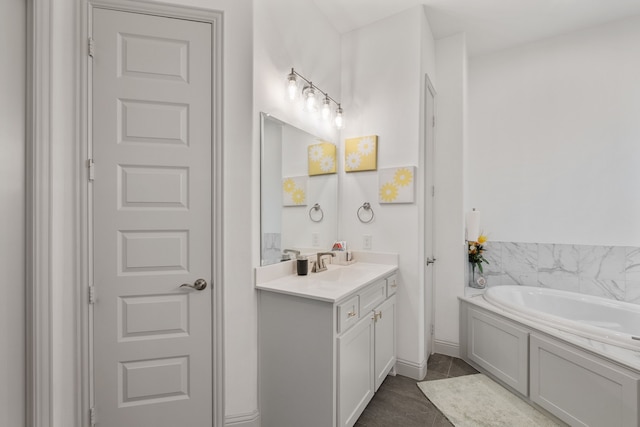 5617 Winona Ln, Mckinney, TX 75071 - bathroom with a bath, vanity, and tile patterned floors