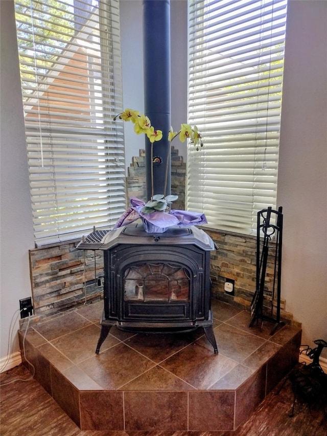 details with a wood stove