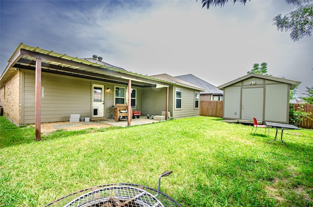 105 Fossil Way, Alvarado, TX 76009 - back of house with a shed, a patio, and an outdoor structure
