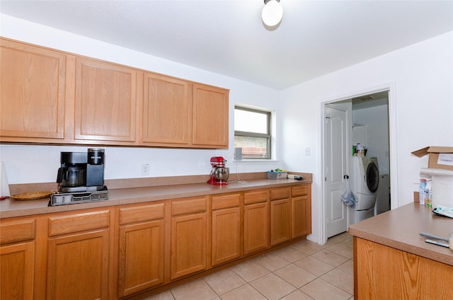 105 Fossil Way, Alvarado, TX 76009 - kitchen with light tile patterned floors and light countertops