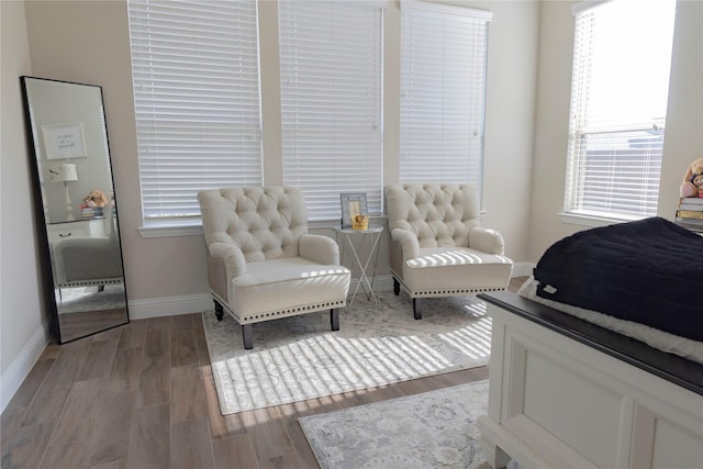 bedroom featuring baseboards and wood finished floors