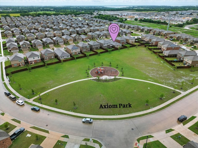 drone / aerial view with a residential view