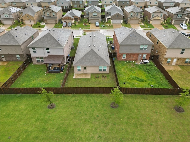 aerial view with a residential view