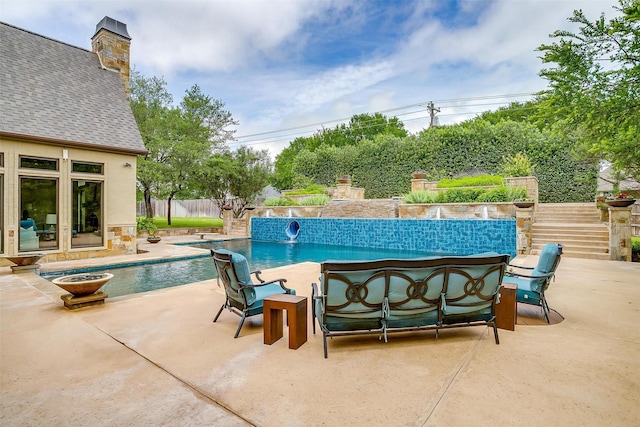 1342 Steeple Chase Ln, Aledo, TX 76008 - view of pool featuring a fenced in pool, a patio area, and fence