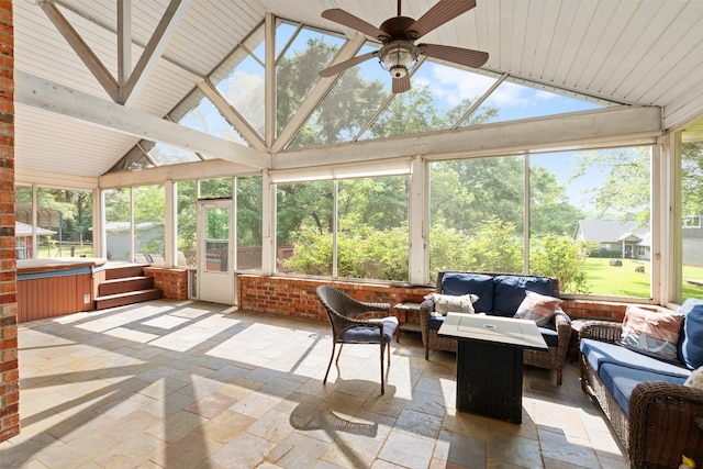 200 Bushwhacker Dr, Mabank, TX 75156 - sunroom with an outdoor hangout area and ceiling fan