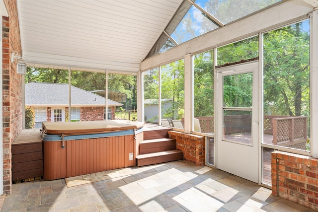 200 Bushwhacker Dr, Mabank, TX 75156 - sunroom / solarium with a hot tub and a wealth of natural light