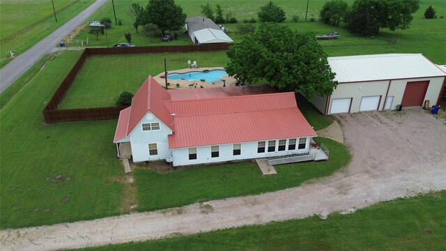 bird's eye view with a rural view