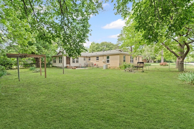 356 Bedford Ct E, Bedford, TX 76022 - view of yard featuring a pergola and fence