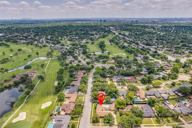 3150 Palmdale Cir, Farmers Branch, TX 75234 - aerial view of property's location featuring a nearby body of water, nearby suburban area, and a golf club