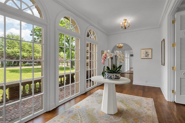 8 Westover Rd, Westover Hills, TX 76107 - sunroom / solarium with arched walkways, french doors, and a notable chandelier