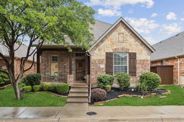 5312 Oakley Rd, Mckinney, TX 75070 - view of front of property featuring roof with shingles, brick siding, and fence