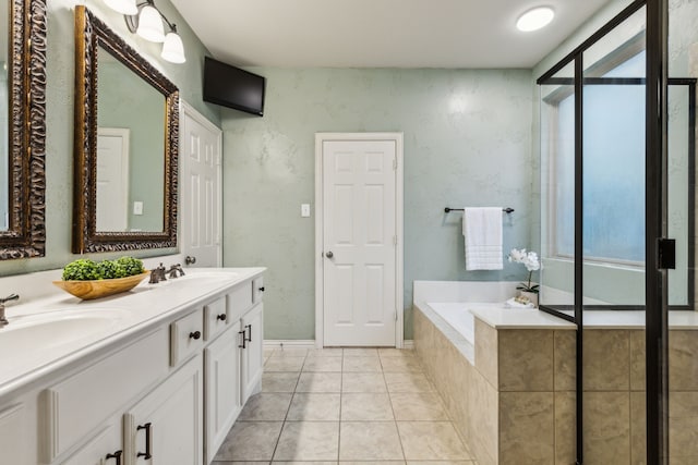 5312 Oakley Rd, Mckinney, TX 75070 - full bathroom featuring a ceiling fan, visible vents, a sink, and double vanity