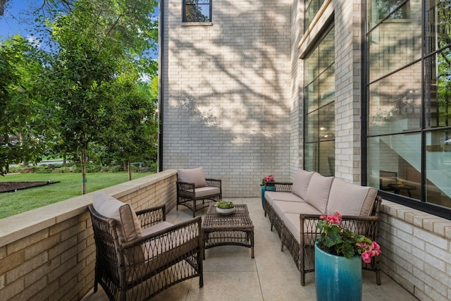 view of patio / terrace with an outdoor living space