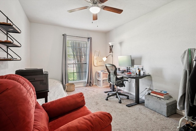 2036 Apple Valley Rd, Plano, TX 75023 - carpeted office space with baseboards and a ceiling fan