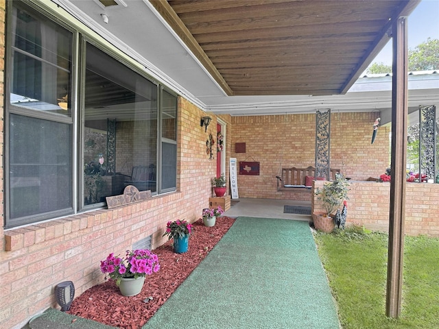 exterior space with covered porch