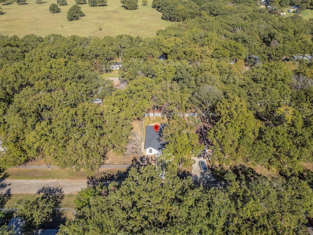aerial view with a forest view