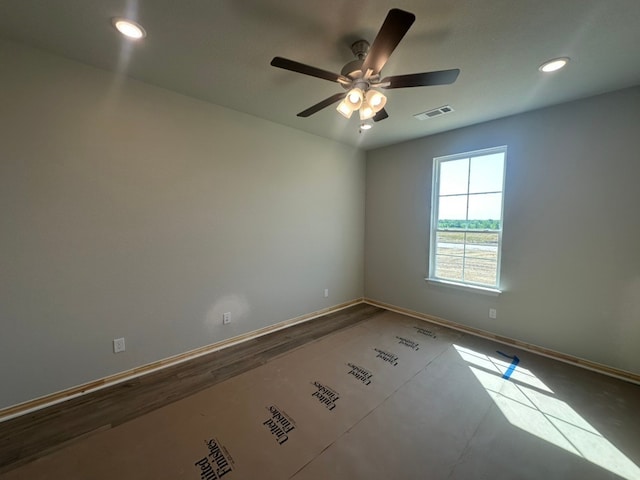 2471 Blackjack Oak Rd, Oak Ridge, TX 75161 - empty room featuring baseboards, recessed lighting, and ceiling fan