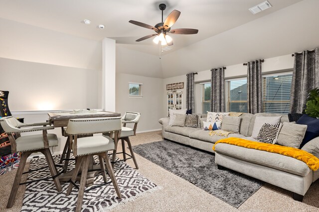 1617 Mack Ln, Little Elm, TX 75068 - living area with dark carpet and lofted ceiling
