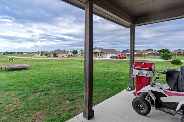 141 Walnut St, Paradise, TX 76073 - view of yard featuring a trampoline and a residential view