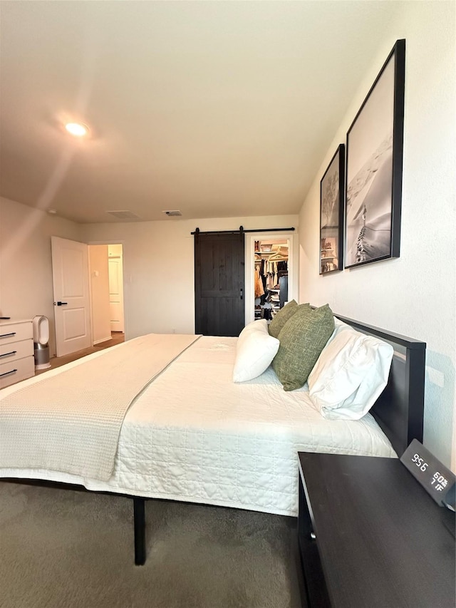 bedroom featuring visible vents and recessed lighting