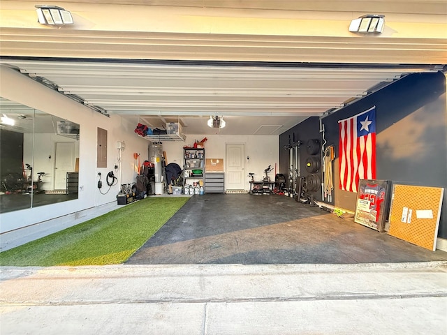 garage featuring electric panel