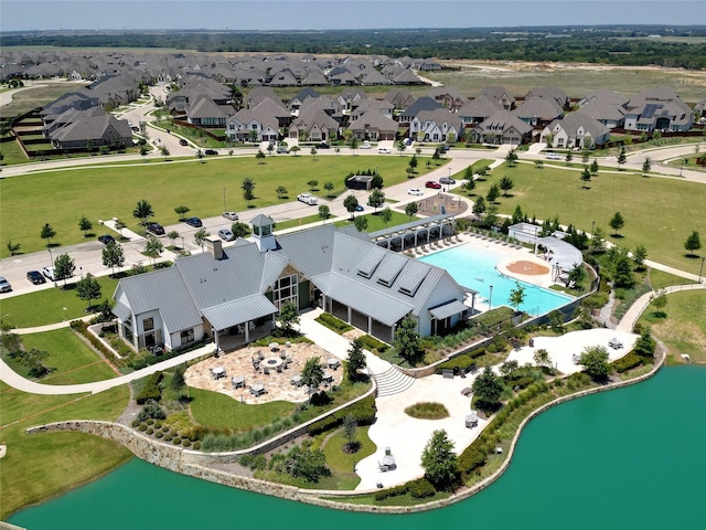 1500 Ranger Rd, Aubrey, TX 76227 - aerial view of residential area with a pool area and a large body of water