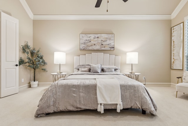 5924 Heron Bay Ln, Mckinney, TX 75070 - carpeted bedroom with baseboards, ornamental molding, and ceiling fan