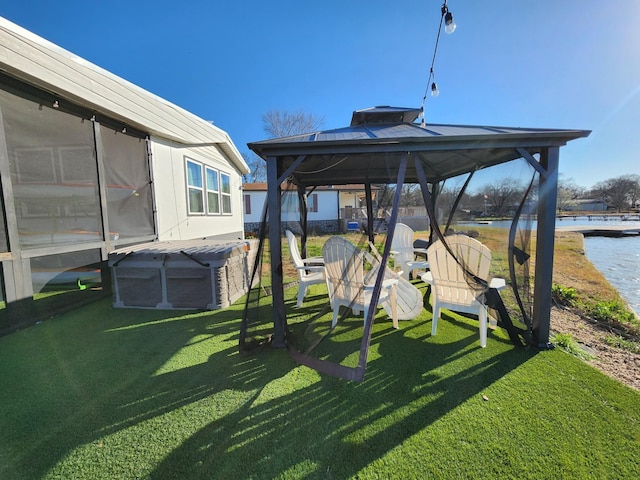 view of yard with a gazebo
