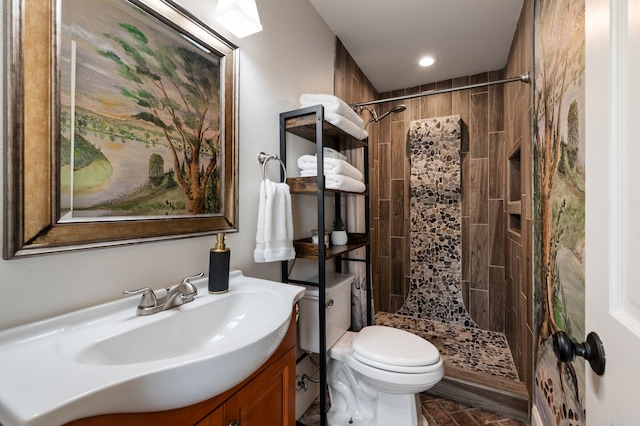 8121 Cahoba Dr, Fort Worth, TX 76135 - full bathroom featuring a shower stall, toilet, and vanity