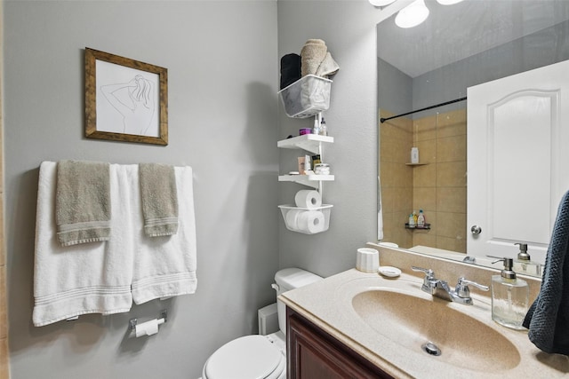 452 Northbrook Ave, Oak Point, TX 75068 - bathroom featuring vanity, walk in shower, and toilet