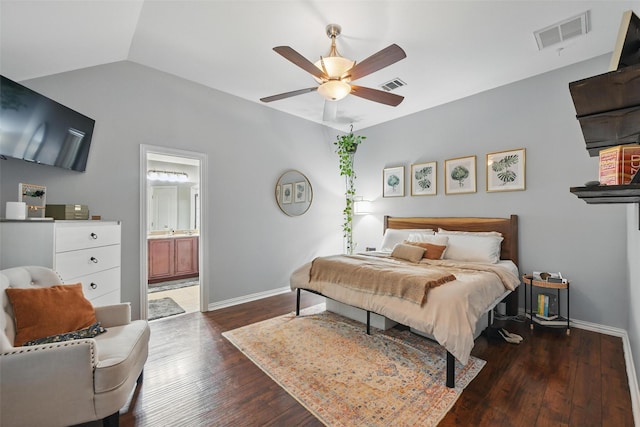 452 Northbrook Ave, Oak Point, TX 75068 - bedroom with wood-type flooring, baseboards, visible vents, and ensuite bath