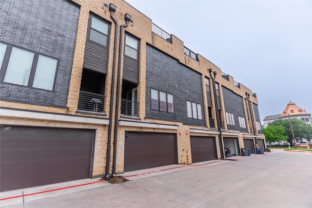 view of building exterior with a garage