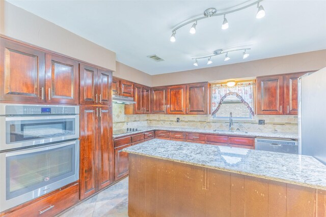 2418 Ingleside Dr, Grand Prairie, TX 75050 - hall with dark marble finish flooring and an upstairs landing
