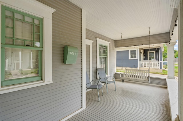 deck with a porch