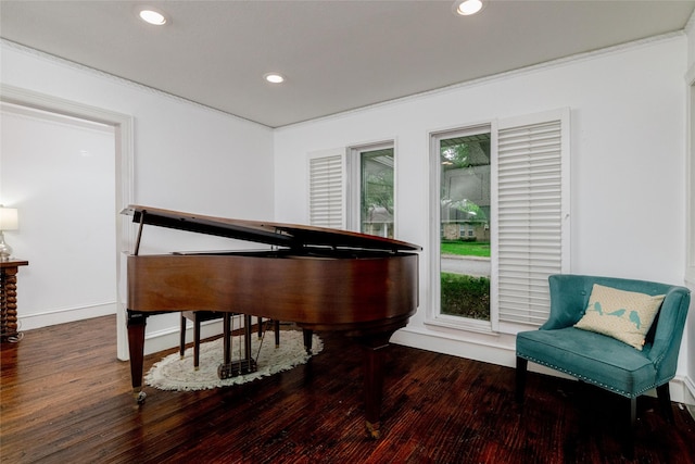 7449 Tophill Ln, Dallas, TX 75248 - living area with wood finished floors, recessed lighting, crown molding, and baseboards