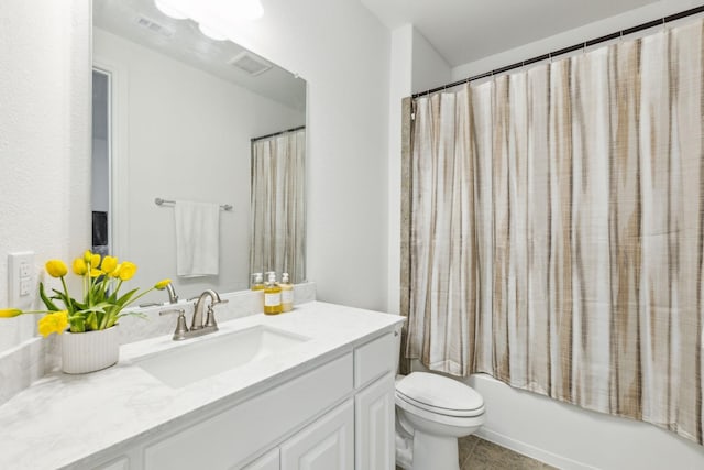 1520 Rough Rider Ct, Celina, TX 75009 - full bathroom with toilet, tile patterned floors, vanity, and visible vents