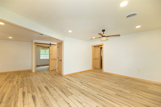 1112 Hillside Dr, Gainesville, TX 76240 - spare room featuring recessed lighting, baseboards, visible vents, and light wood-style floors