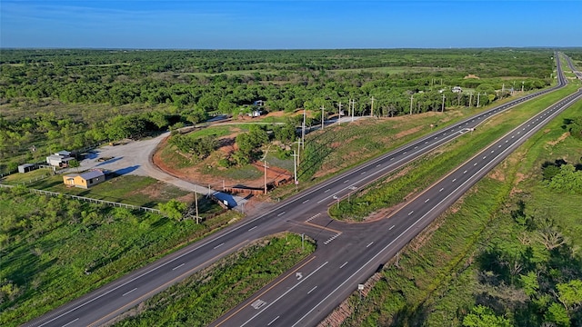 aerial view with a wooded view