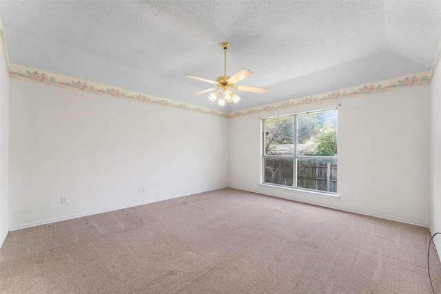 7632 Arbor Ridge Ct, Fort Worth, TX 76112 - carpeted spare room featuring a textured ceiling, a ceiling fan, and baseboards
