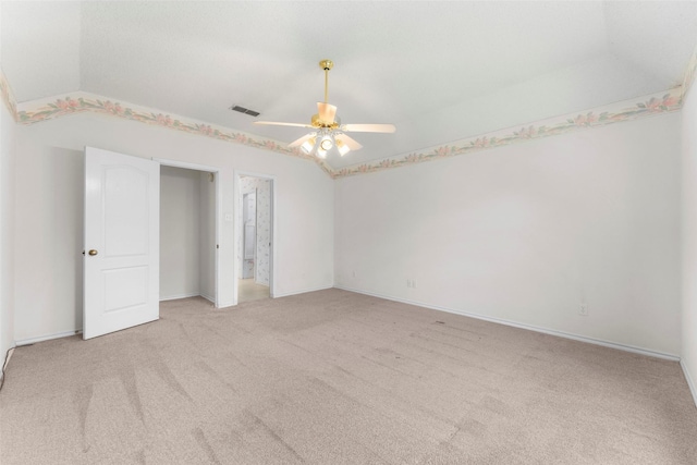 7632 Arbor Ridge Ct, Fort Worth, TX 76112 - unfurnished bedroom with vaulted ceiling, light colored carpet, a ceiling fan, and baseboards