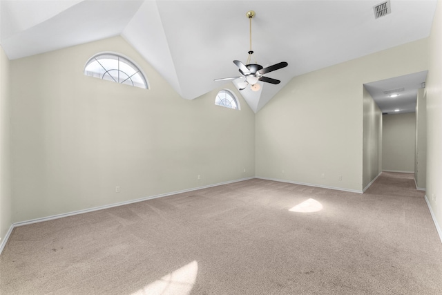 7632 Arbor Ridge Ct, Fort Worth, TX 76112 - carpeted spare room with a ceiling fan, vaulted ceiling, and baseboards
