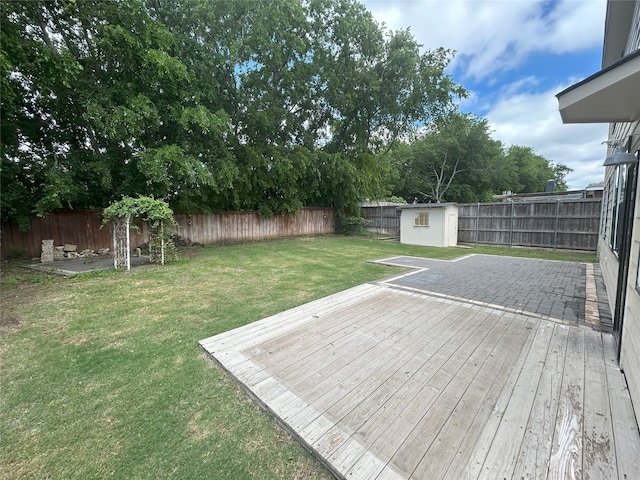 2416 Dogwood Dr, Little Elm, TX 75068 - view of yard with a shed, a deck, and an outdoor structure