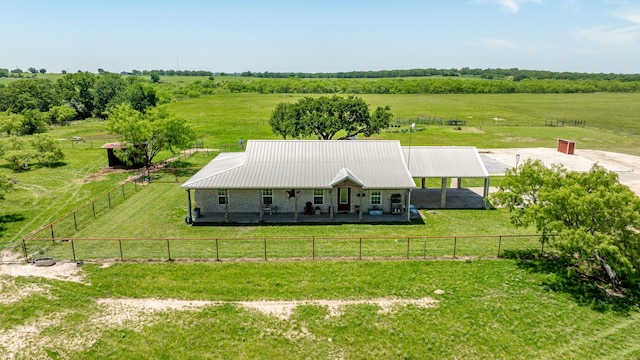 bird's eye view featuring a rural view
