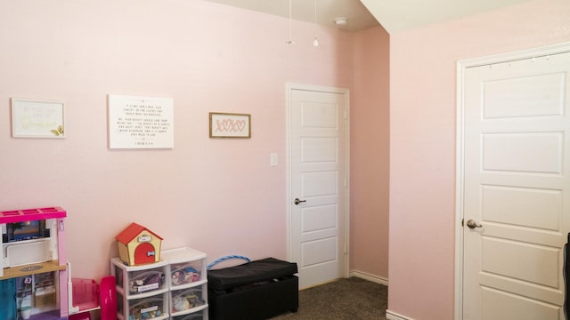 game room with carpet