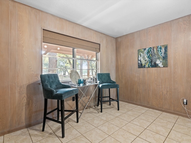 12580 Briar Rd, Azle, TX 76020 - living area with wooden walls and tile patterned floors