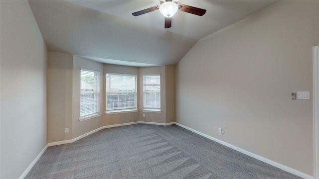 760 Catalpa Rd, Saginaw, TX 76131 - carpeted spare room featuring a ceiling fan, baseboards, and vaulted ceiling