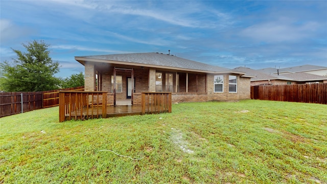 760 Catalpa Rd, Saginaw, TX 76131 - back of property featuring brick siding and a wooden deck
