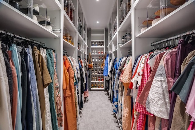 spacious closet featuring carpet floors